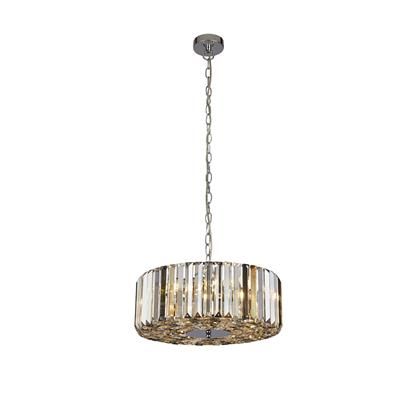 Chapeau 3/4 Lt Pendant/semi-Flush- Amber, Smoke & Clear Crystal