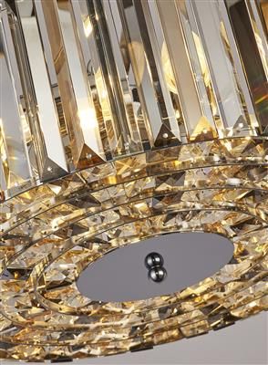 Chapeau 3/4 Lt Pendant/semi-Flush- Amber, Smoke & Clear Crystal