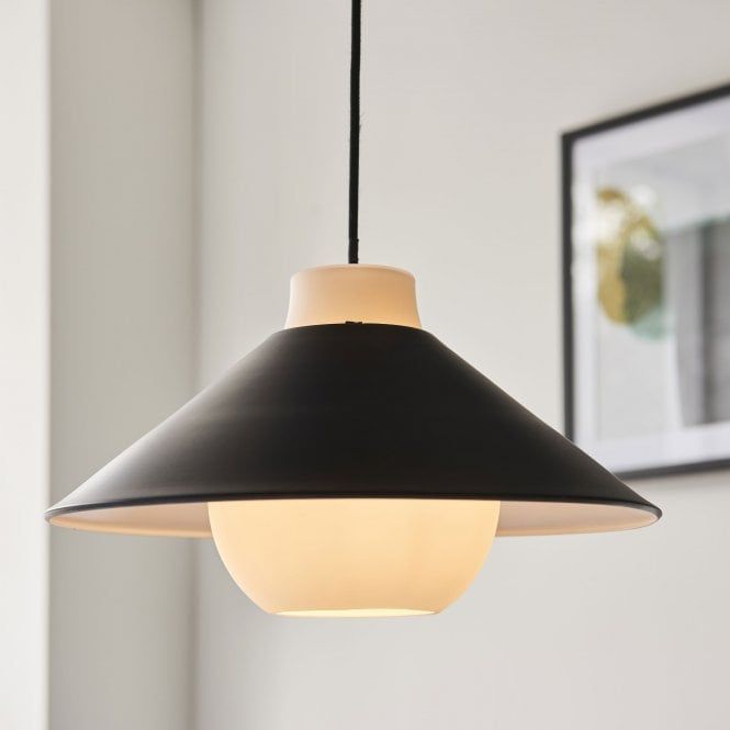 Anzio Pendant - Dome/Angled, Matt Black Finish - Cusack Lighting