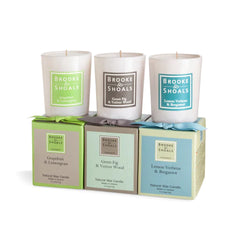 Brooke & Shoals Travel Candles Set of 3 - Citrus & Wood Scents