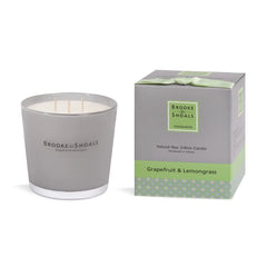 Brooke & Shoals 3 Wick Scented Candle - Grapefruit & Lemongrass