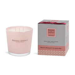 Brooke & Shoals 3 Wick Scented Candle - Neroli Blossom & Lavender