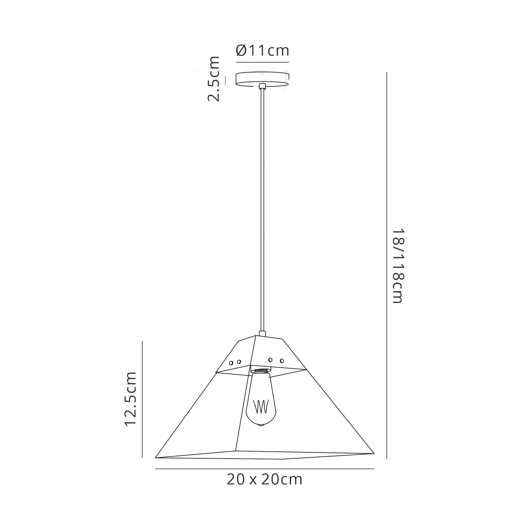 Corey 1Lt Pendant - Small/Large, Antique Brass/Polished Chrome