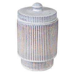 Blue Stripe Patterned Round Jar