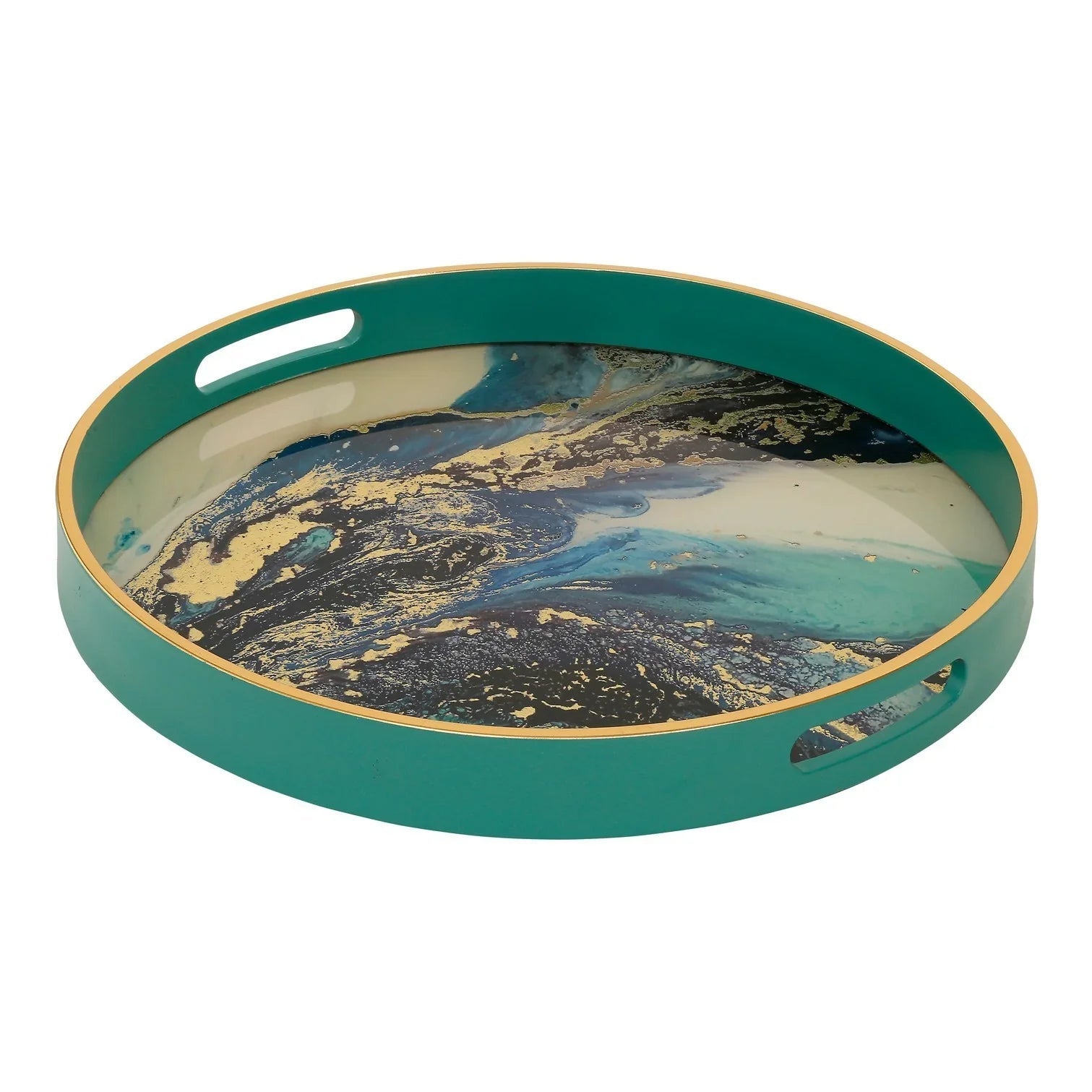 Marine Wonder Serving Tray - Aqua Finish
