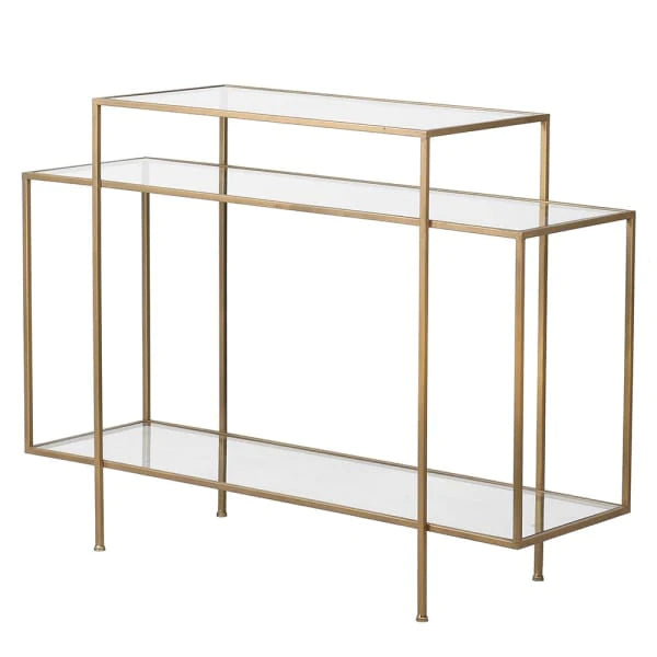 Tatum Glass Tiered Geometric Console Table