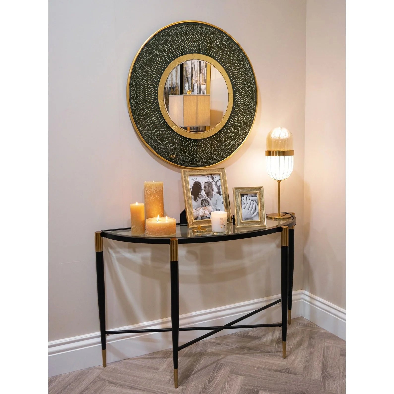 Harlinne Console Table - Smooth Black Finish