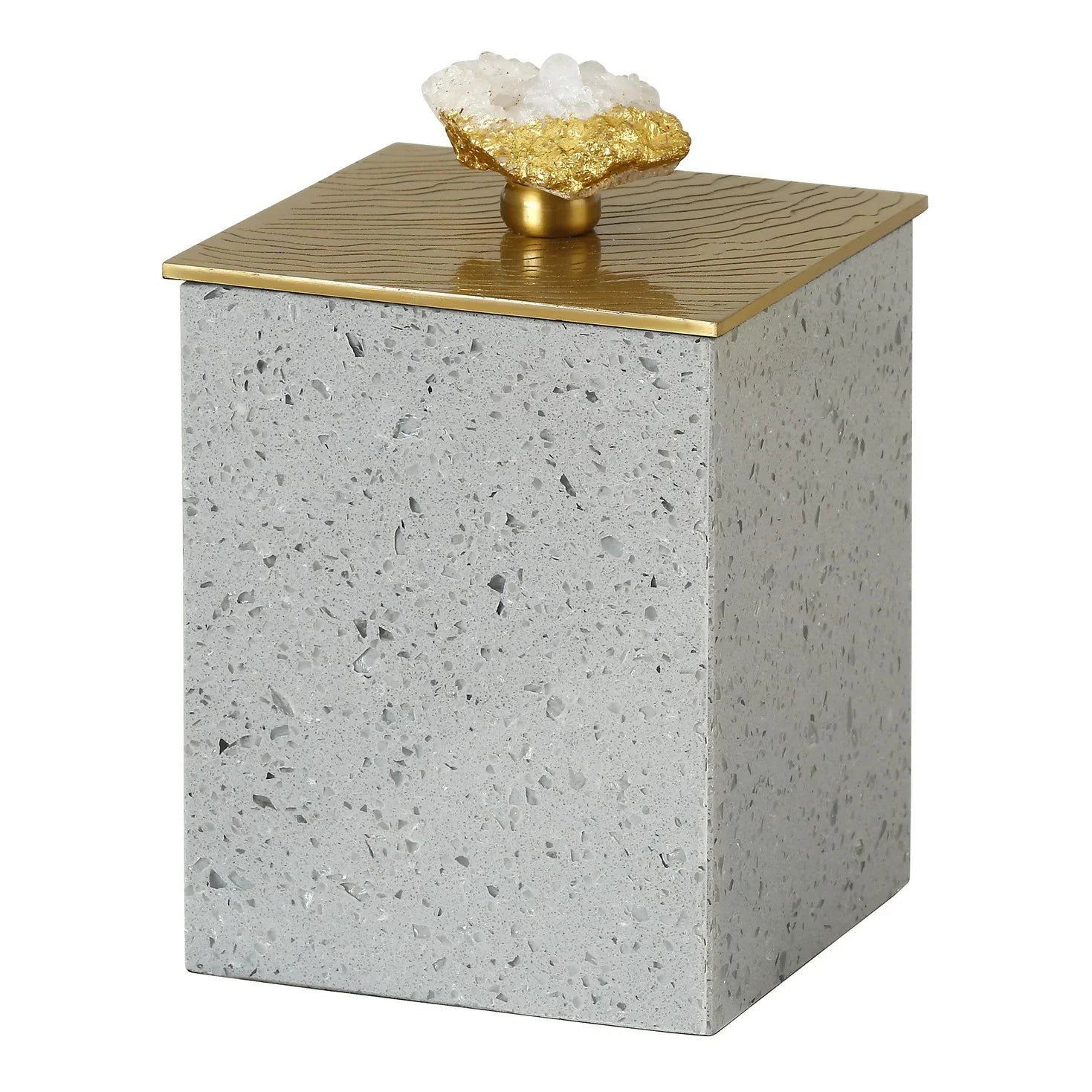 Alyssa Small Canister - Granite & Gold Finish