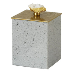 Alyssa Small Canister - Granite & Gold Finish