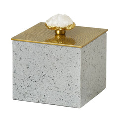 Alyssa Large Canister - Granite & Gold Finish