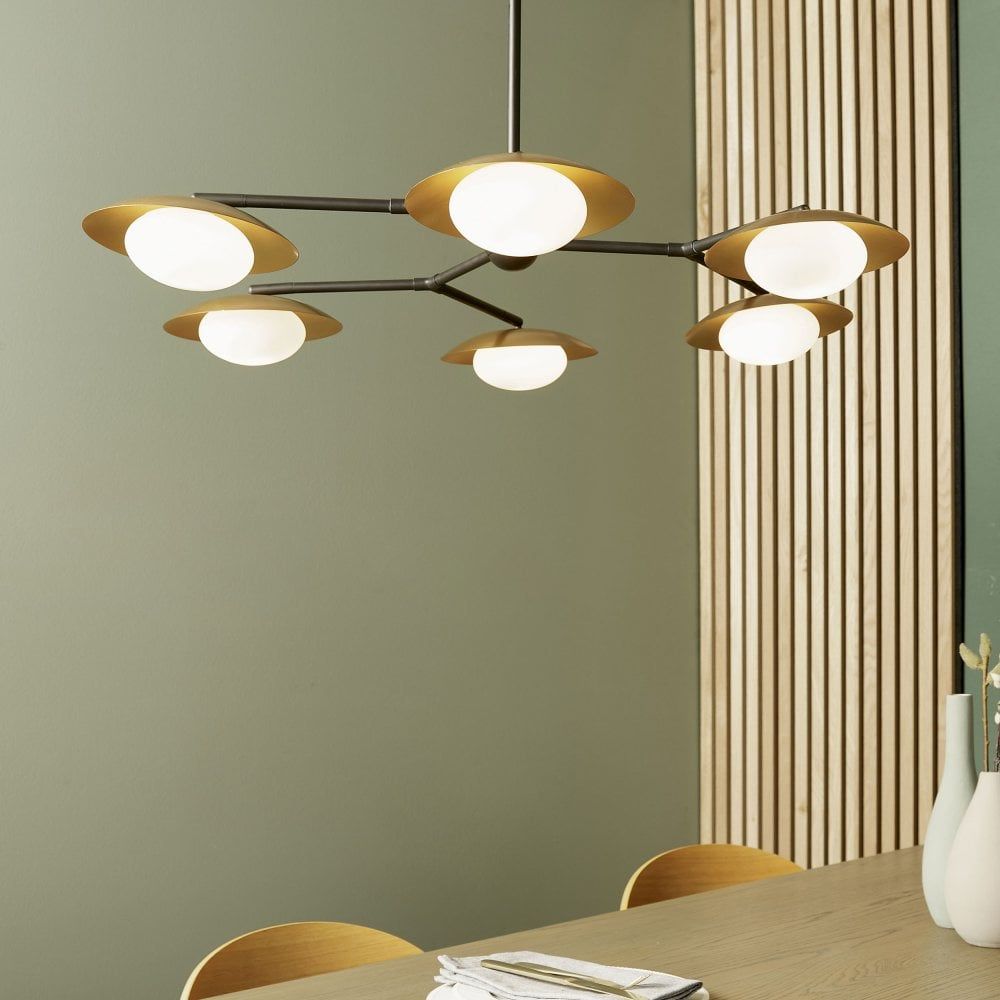 Satellite 4Lt/6Lt Pendant, Dark Bronze Finish - Cusack Lighting