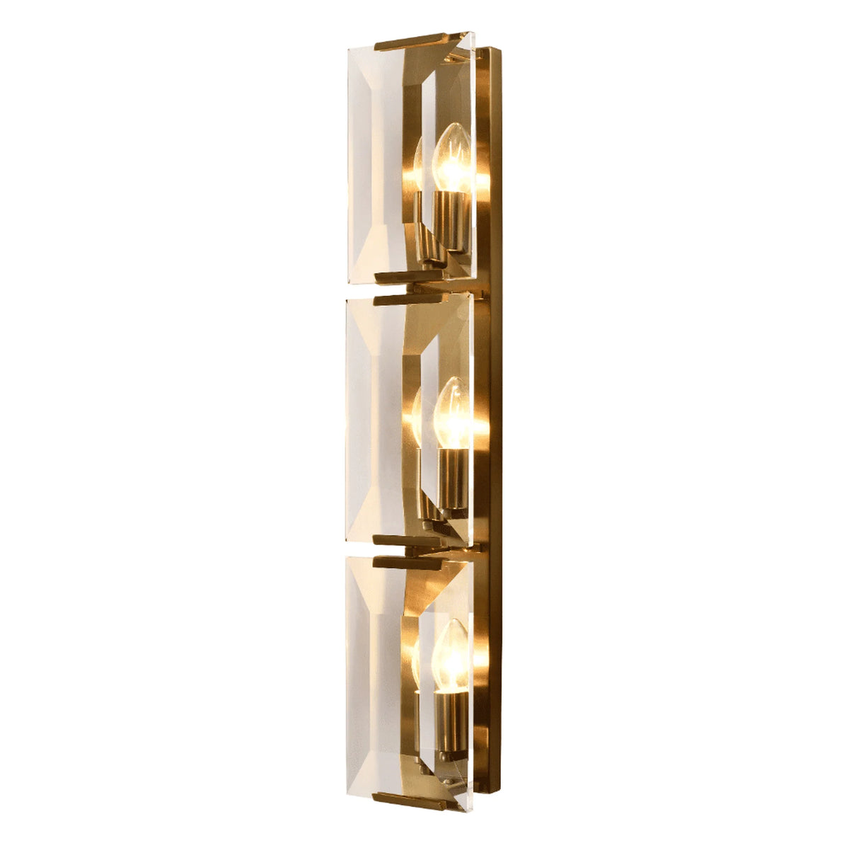 Eton Wall Light Triple - Crystal & Brass Finish