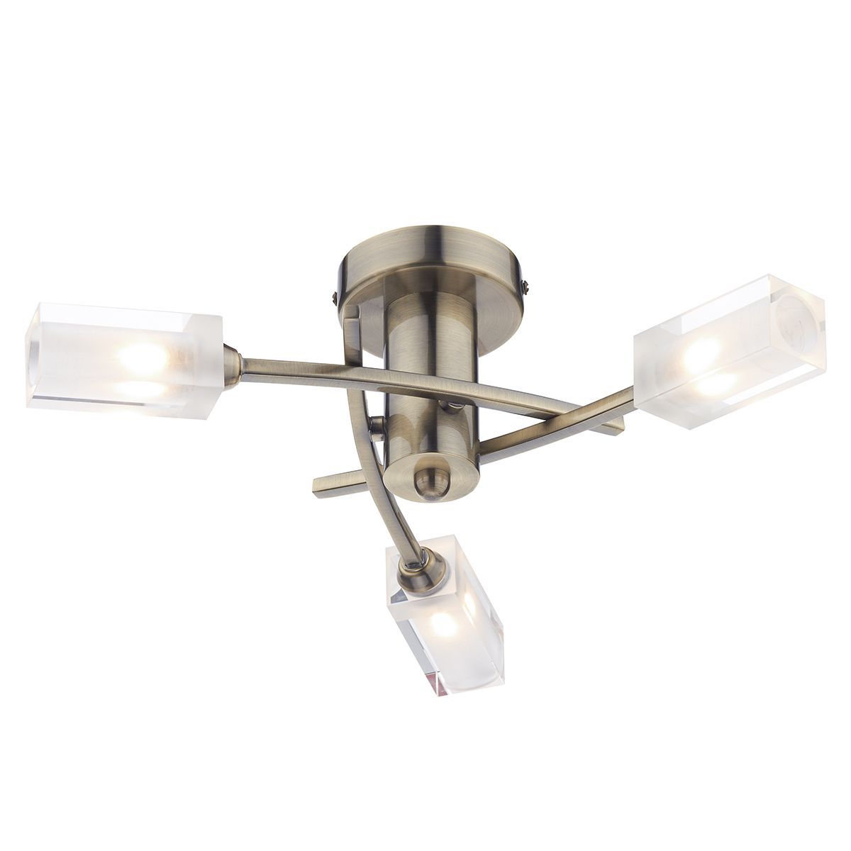 Dar Morgan 3/6Lt Semi Flush Light - Black Chrome/Antique Brass/Satin Chrome/Polished Chrome Finish - Cusack Lighting