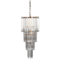 Bentley 8Lt Gold and Clear Glass 4 Tiered Chandelier