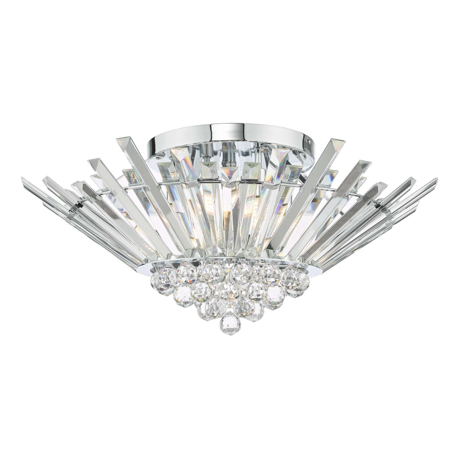 Dar Nimbus 5Lt Flush Ceiling Light - Polished Chrome Finish, IP20Dar Nimbus 5Lt Flush Ceiling Light - Polished Chrome Finish, IP20