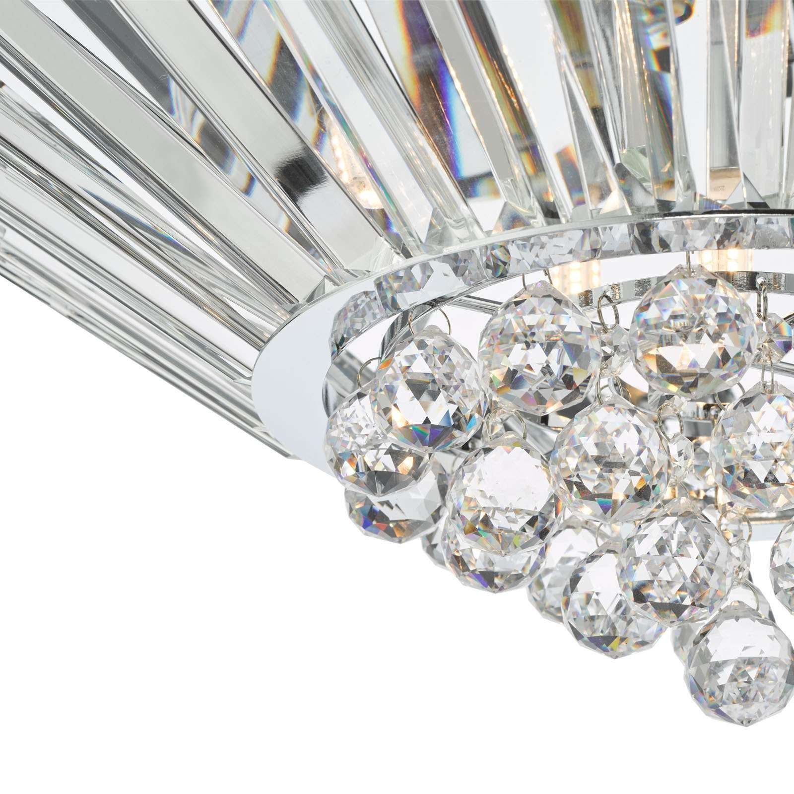 Dar Nimbus 5Lt Flush Ceiling Light - Polished Chrome Finish, IP20