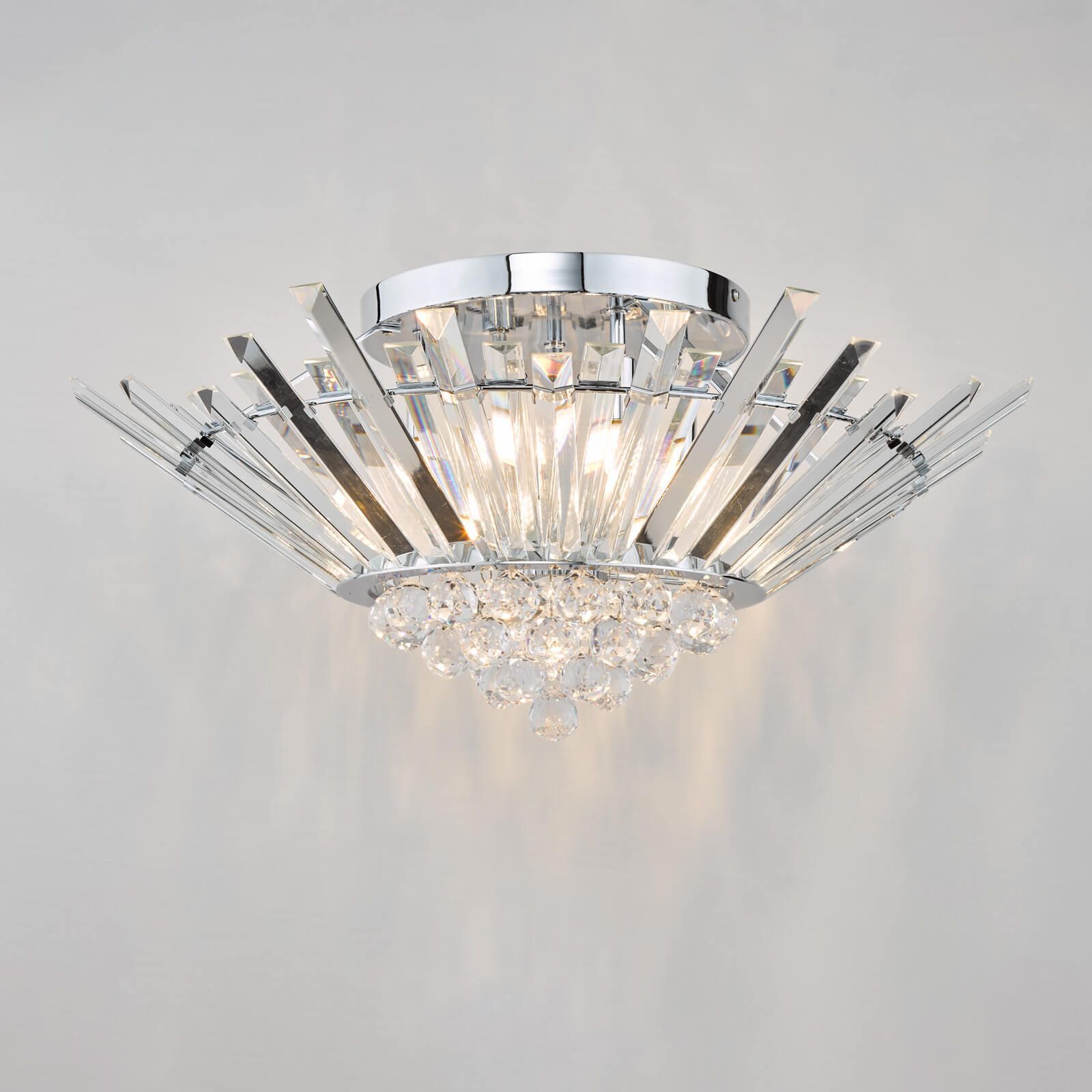 Dar Nimbus 5Lt Flush Ceiling Light - Polished Chrome Finish, IP20