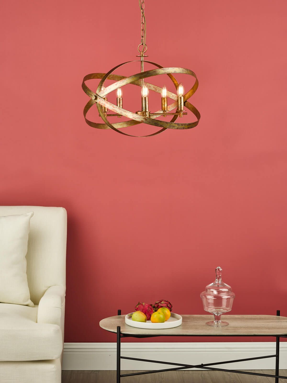 Dar Nitya 5Lt Centre Ceiling Light - Copper Finish, IP20