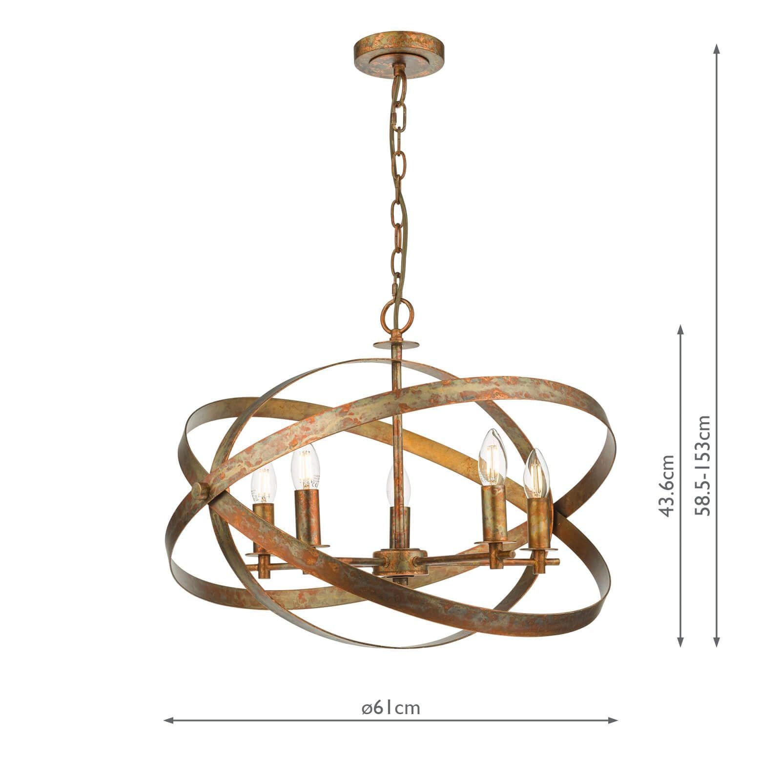 Dar Nitya 5Lt Centre Ceiling Light - Copper Finish, IP20