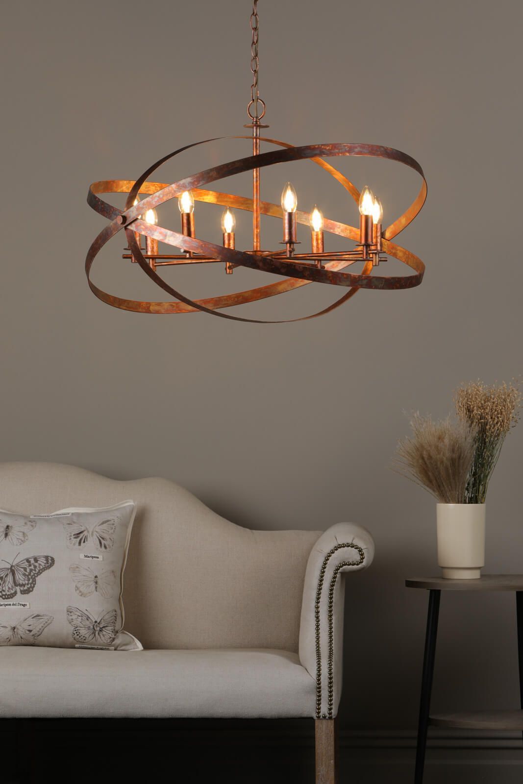 Dar Nitya 8Lt Centre Ceiling Light - Copper Finish, IP20