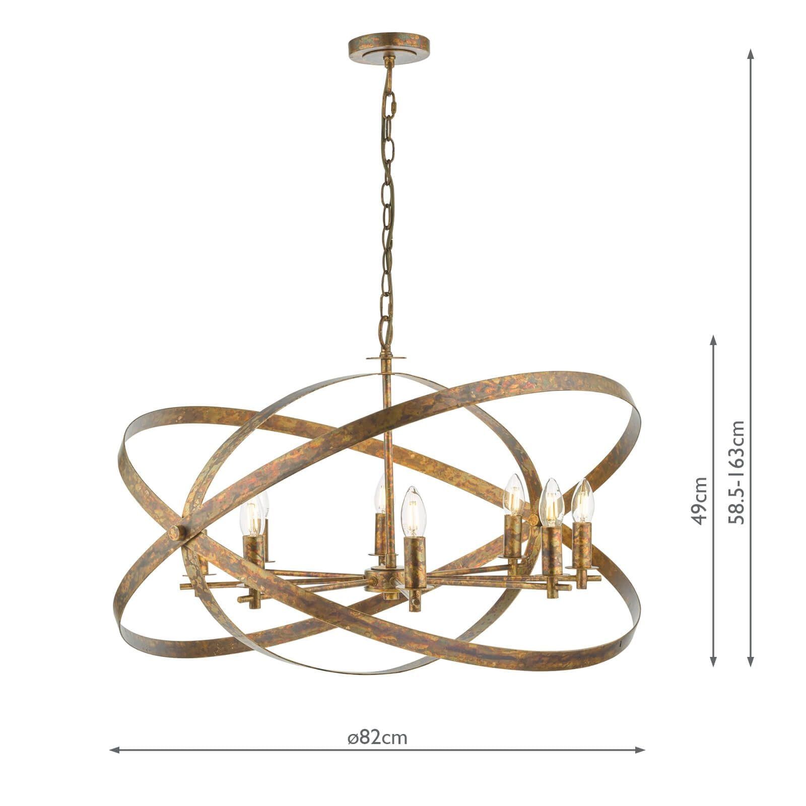 Dar Nitya 8Lt Centre Ceiling Light - Copper Finish, IP20