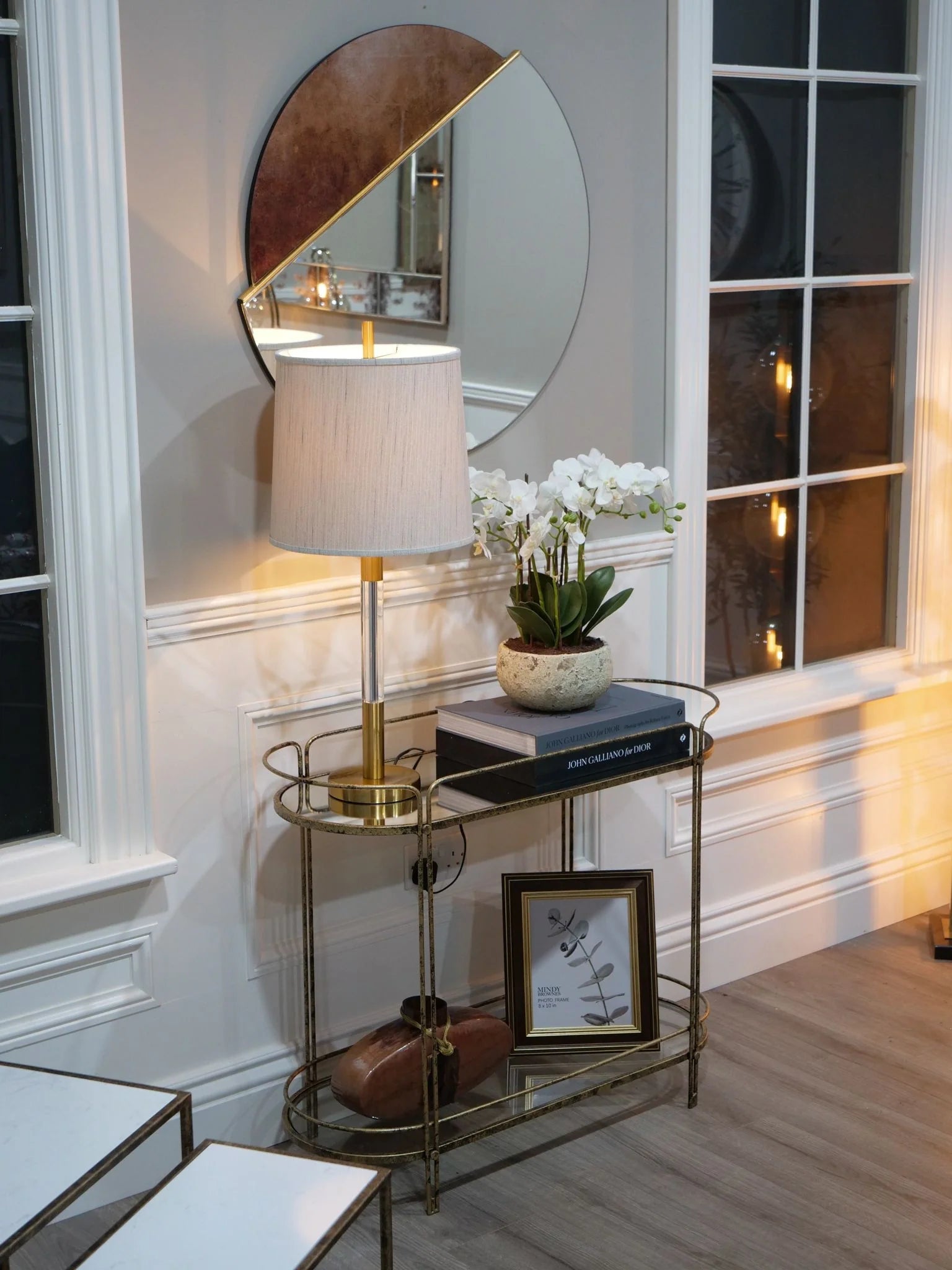 Genevieve Round Mirror - Gold Finish