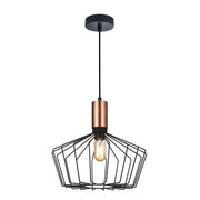 Bird Cage Black Copper/ Antique Brass Finish Birdcage Vintage Pendant
