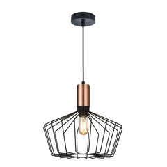 Bird Cage Black Copper/ Antique Brass Finish Birdcage Vintage Pendant