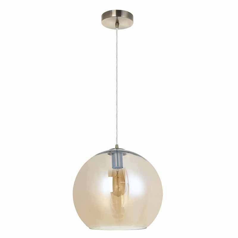 Globe Large Pendant Light - Amber Finish.