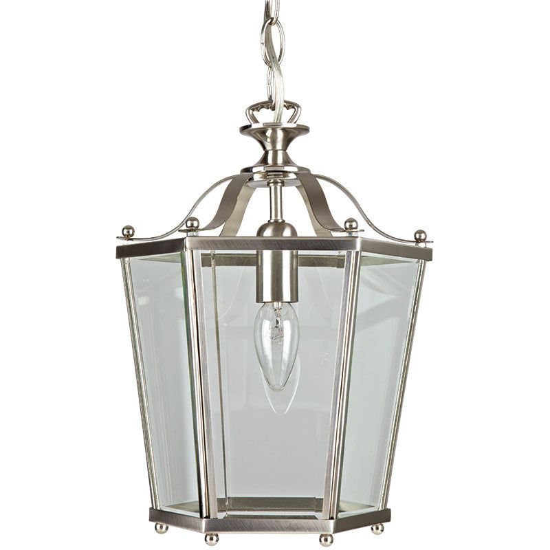 1Lt Panel Lantern Satin Nickel