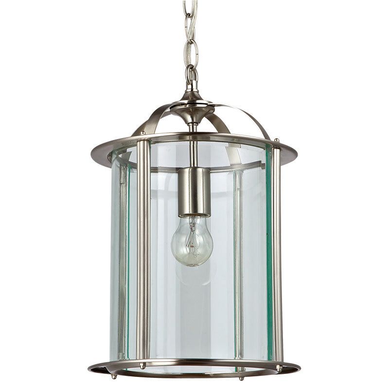 Julian 1Lt/4Lt Round Glass Lantern - Antique Brass / Satin Nickel
