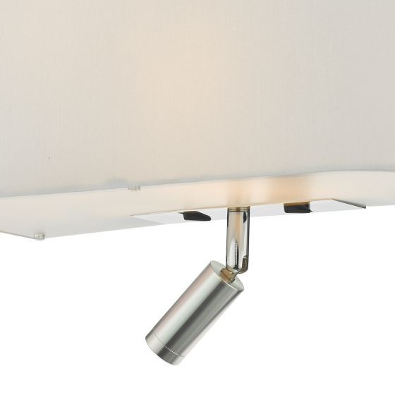 Ronda 3 Light Wall Light Grey/Ivory With LED Reading Light