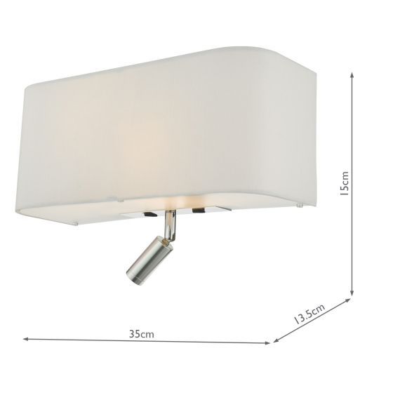 Ronda 3 Light Wall Light Grey/Ivory With LED Reading Light