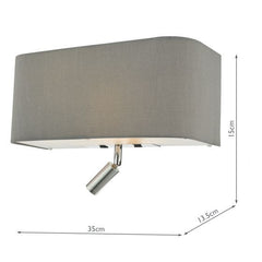 Ronda 3 Light Wall Light Grey/Ivory With LED Reading Light