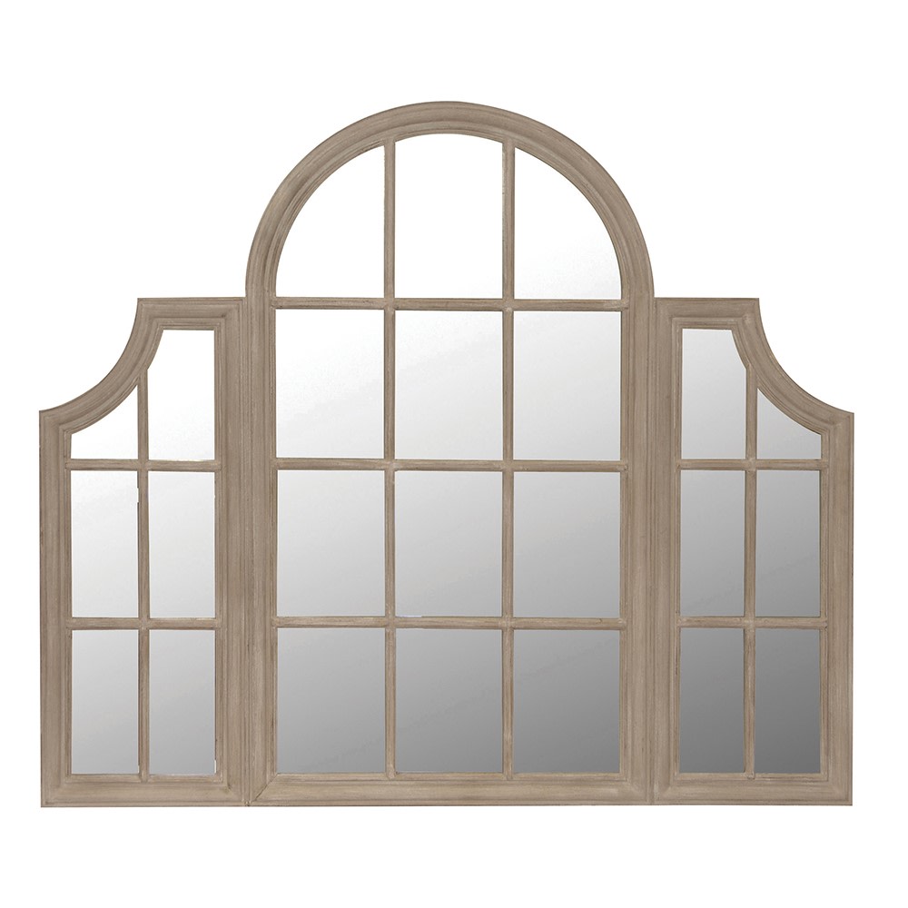 Lucille Taupe Triple Windowpane Mirror