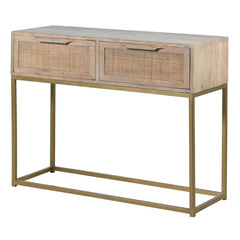 Afric Safari Cane 2 Drawer Console Table