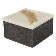 Feather Box Small - Gold & White Finish