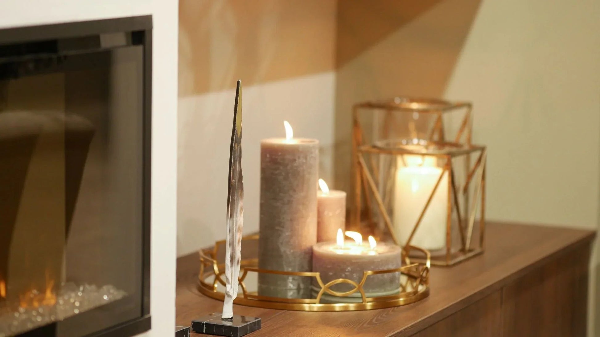 Solomon Small/Large Candle Holder - Antique Gold Finish