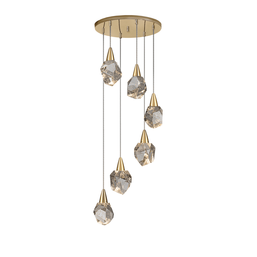 Aquaria· Lamp 6 L, Matt Gold, Chrome - Cusack Lighting