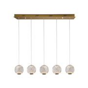 Austral 5 LED Lights Island Ceiling Light - Gold & Clear Finish IP20 - Cusack Lighting