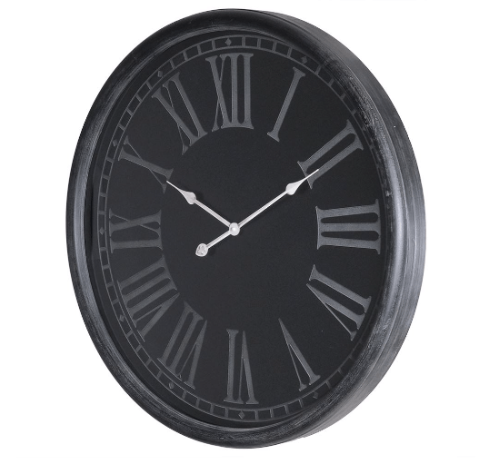 Bennett Wall Clock Black/White-Finish