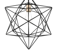 Luanda 1 Light Pendant Matt Black & Bright Copper Detail