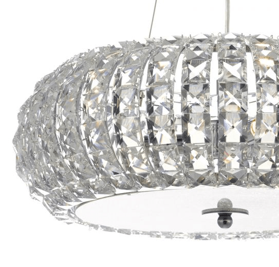 Piazza 3 Light Pendant Polished Chrome Crystal