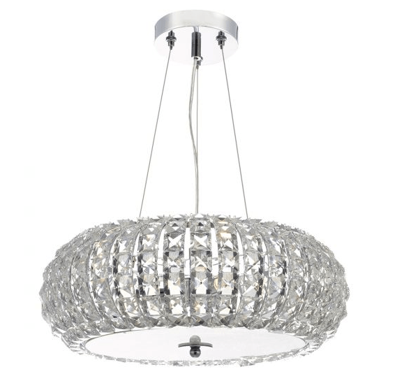 Piazza 3 Light Pendant Polished Chrome Crystal