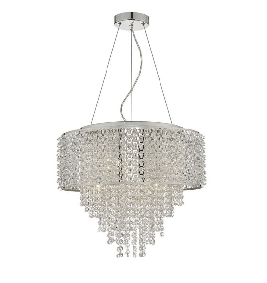Acelynn 6 Light Pendant Polished Chrome & Crystal
