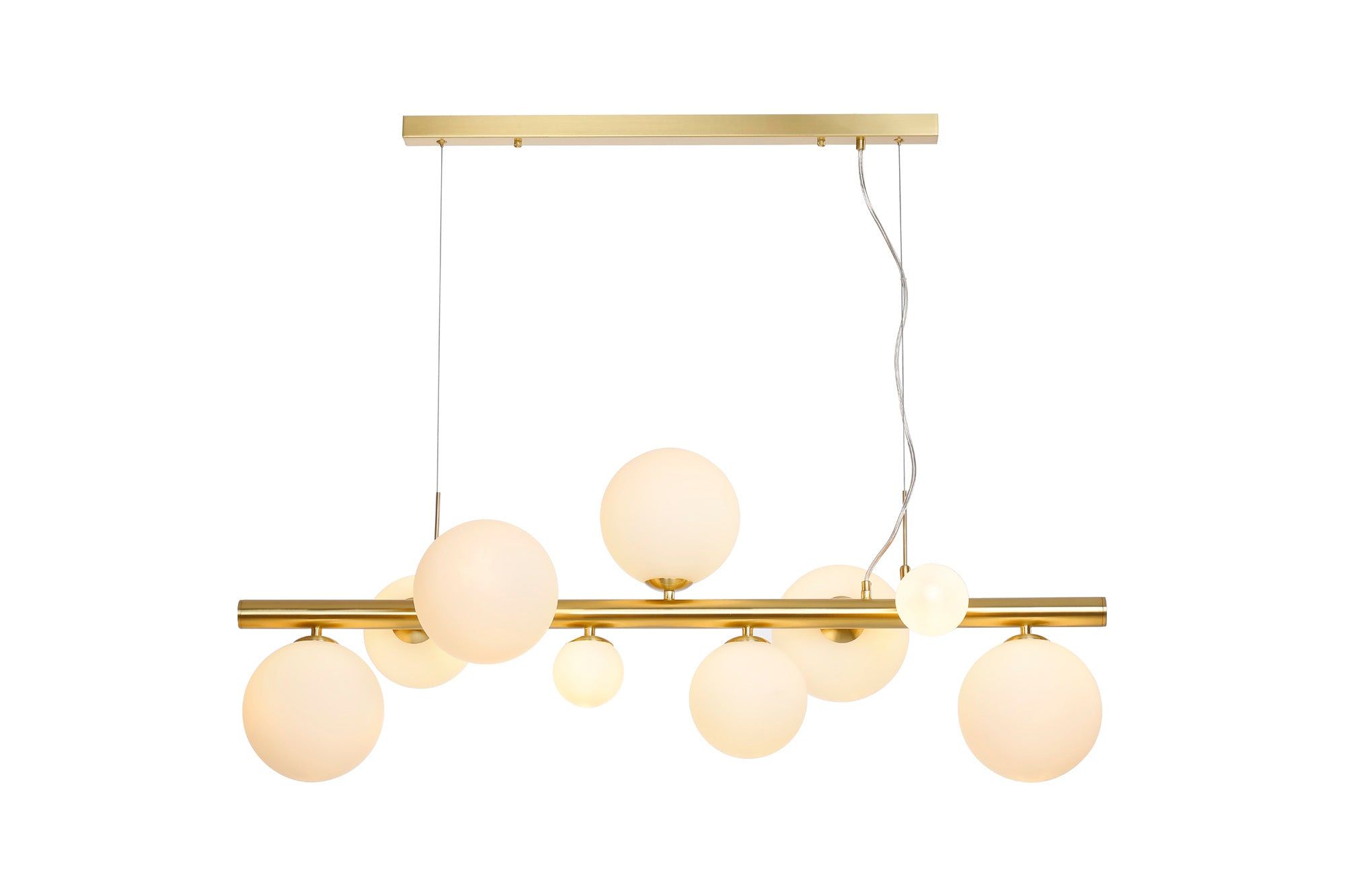 Seville 9 Lt Linear Pendant, Gold/Black/Nickel - Various Shade Finishes - Cusack Lighting