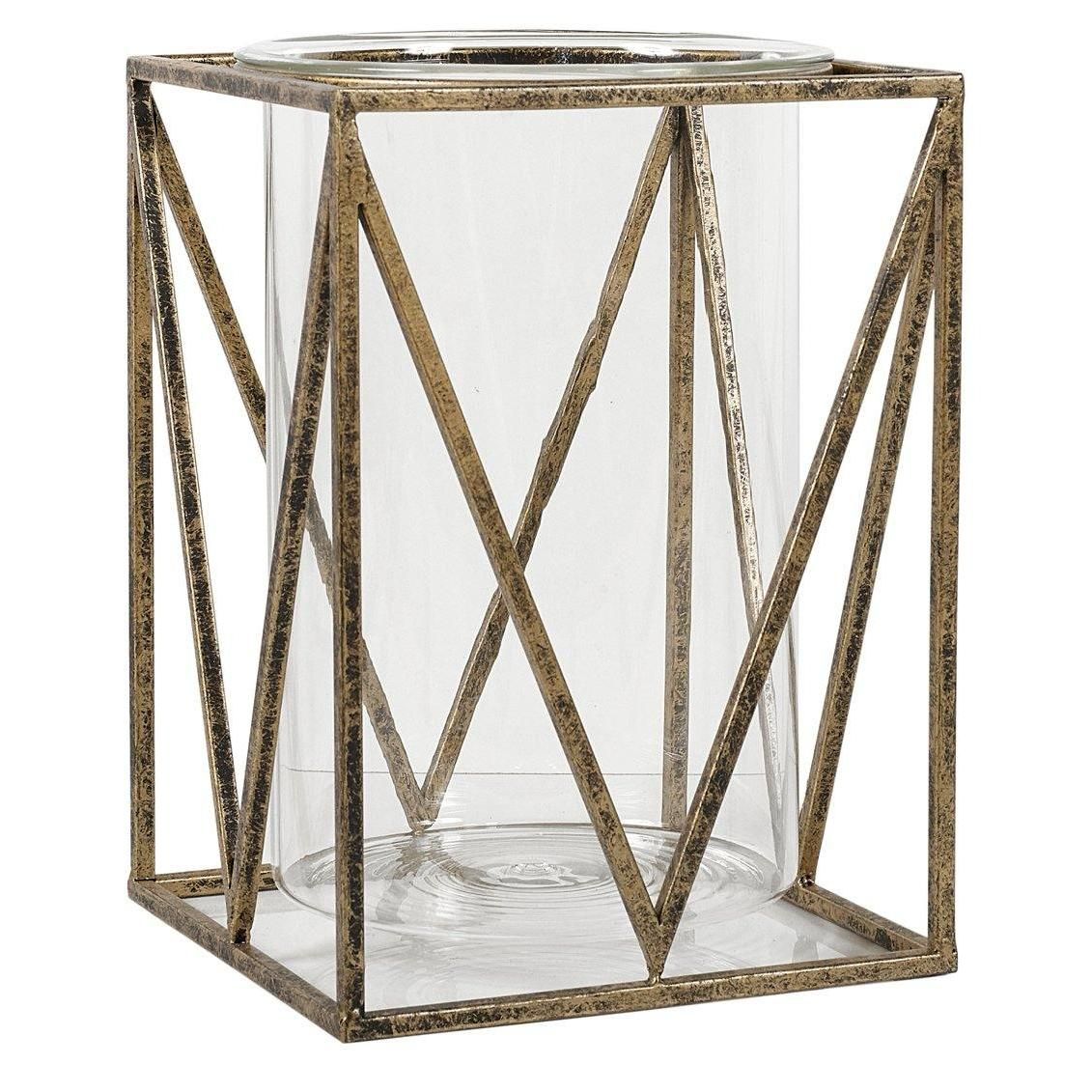 Solomon Large Candle Holder - Antique Gold Finish
