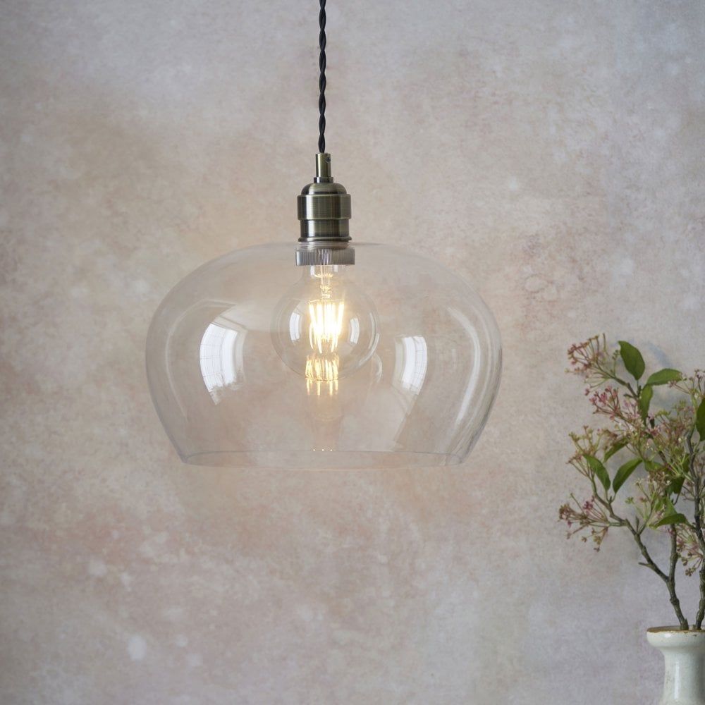 Vigo Pendant - Bright Nickel/Antique Brass, Various Sizes - Cusack Lighting