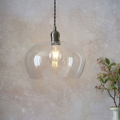 Vigo Pendant - Bright Nickel/Antique Brass, Various Sizes - Cusack Lighting