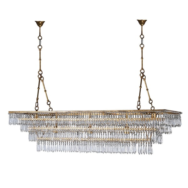 Oakley 5Lt Oblong 4 Tier Droplet Chandelier